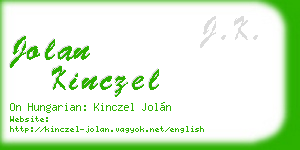 jolan kinczel business card
