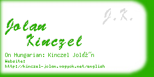 jolan kinczel business card